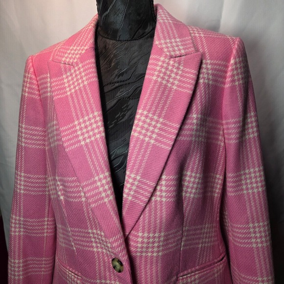 Boden Heritage British Tweed Women's Pink Plaid Wool Blazer 10 Reg. - Picture 4 of 9